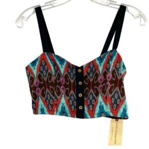 Band of Gypsies Aztec Bustier Crop Top New